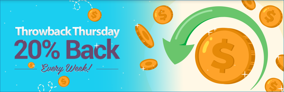 Throwback Thursday - 20% Back - BingoAustralia.com